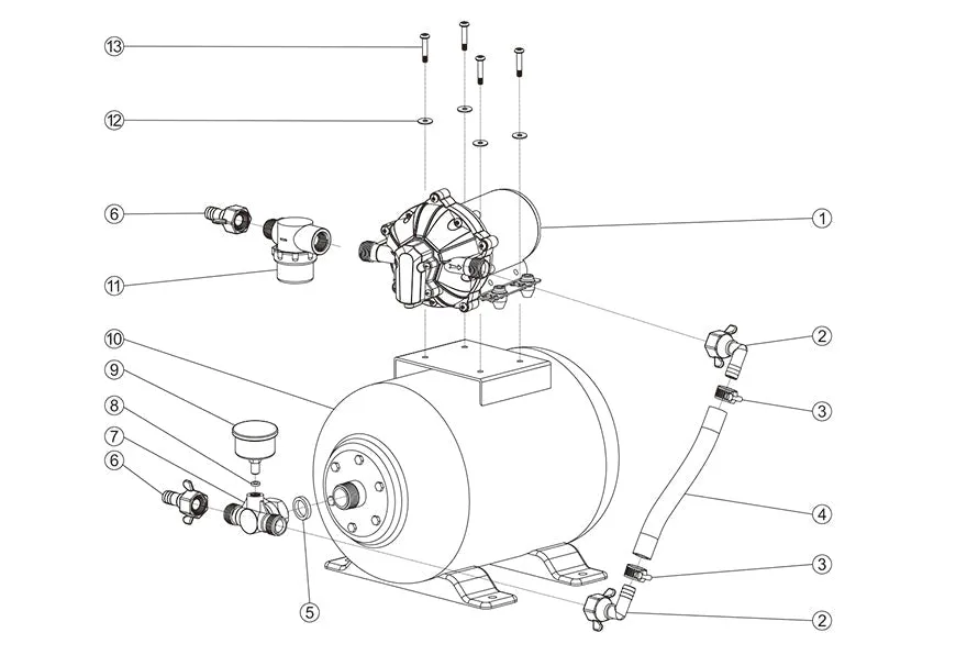 SEAFLO 8L Accumulator Pressure Boost System 24V