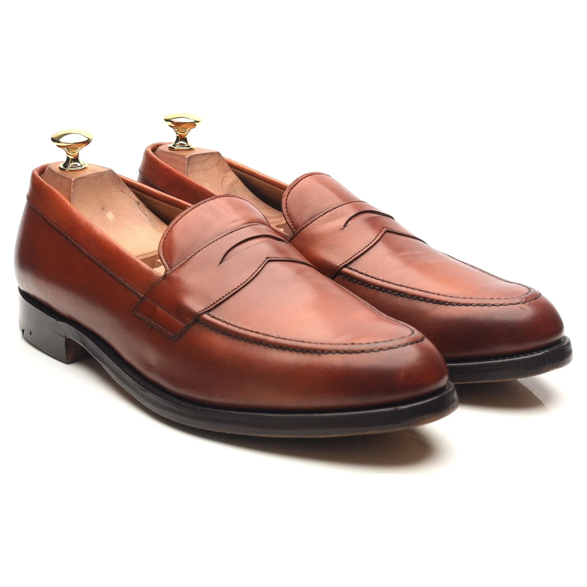 Shipton & Heneage 'Arran' Tan Brown Leather Loafers UK 9.5 F