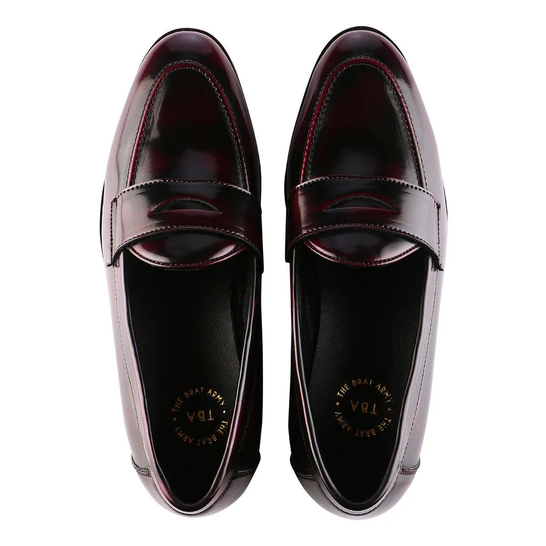 Siena Timeless Patent Cherry/Black Classic Penny Loafers