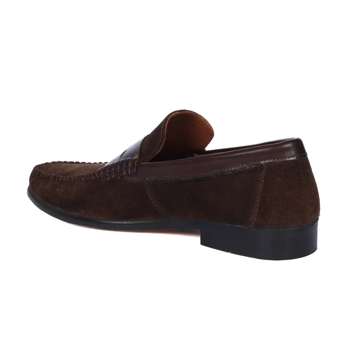 Silhouette Broad Loafers in Dark Brown Suede Leather