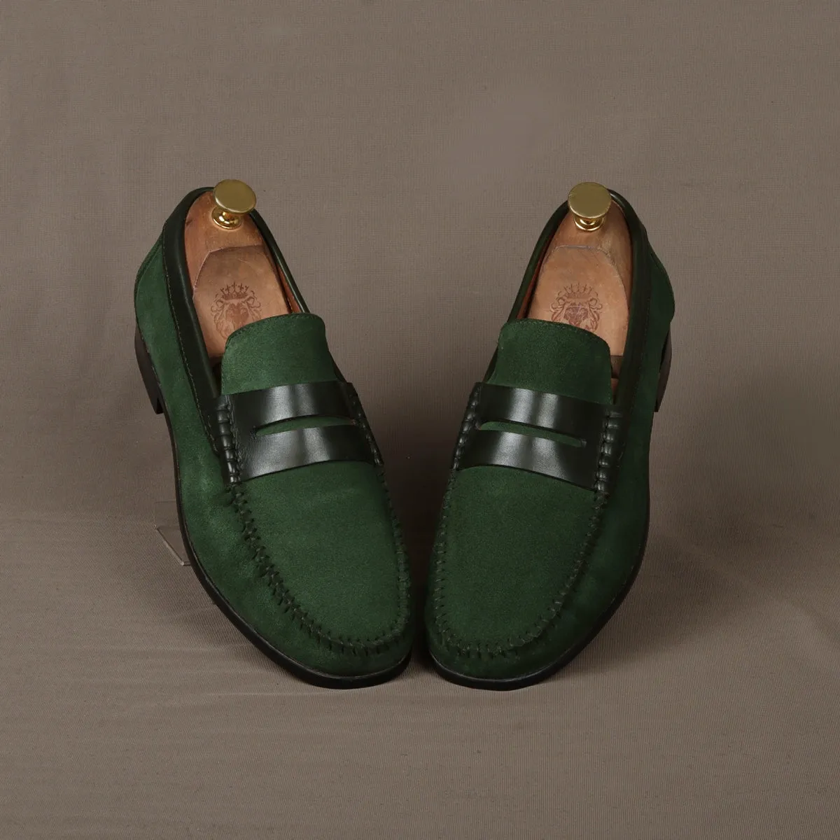 Silhouette Green Loafers Suede Leather