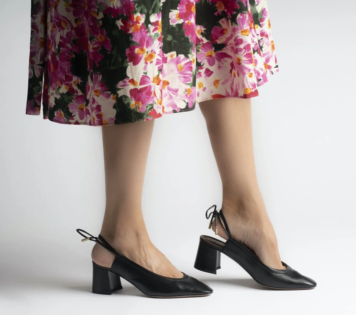 Slingback Shoes In Lux Black Nappa