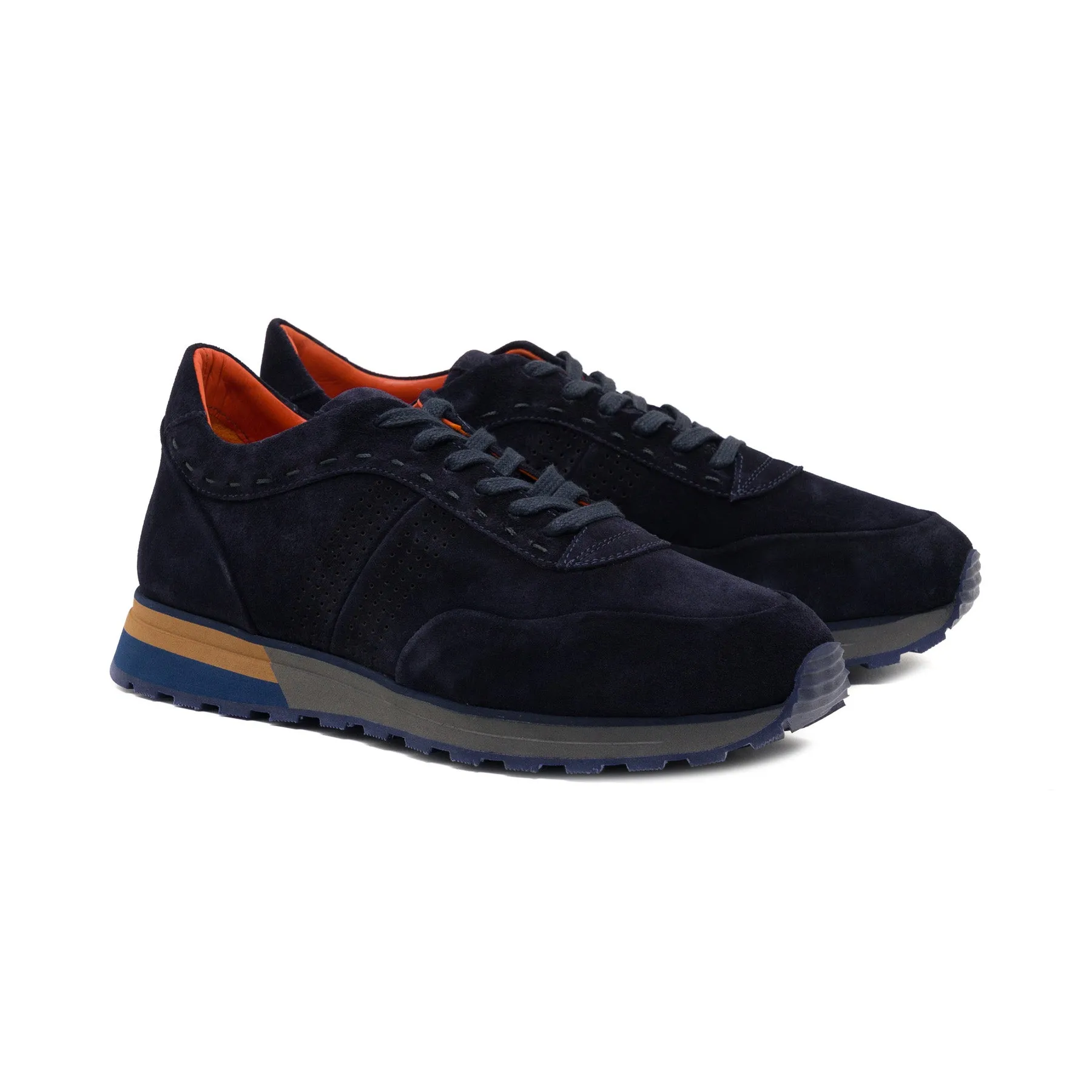 Stavros Navy Blue Suede Sneaker