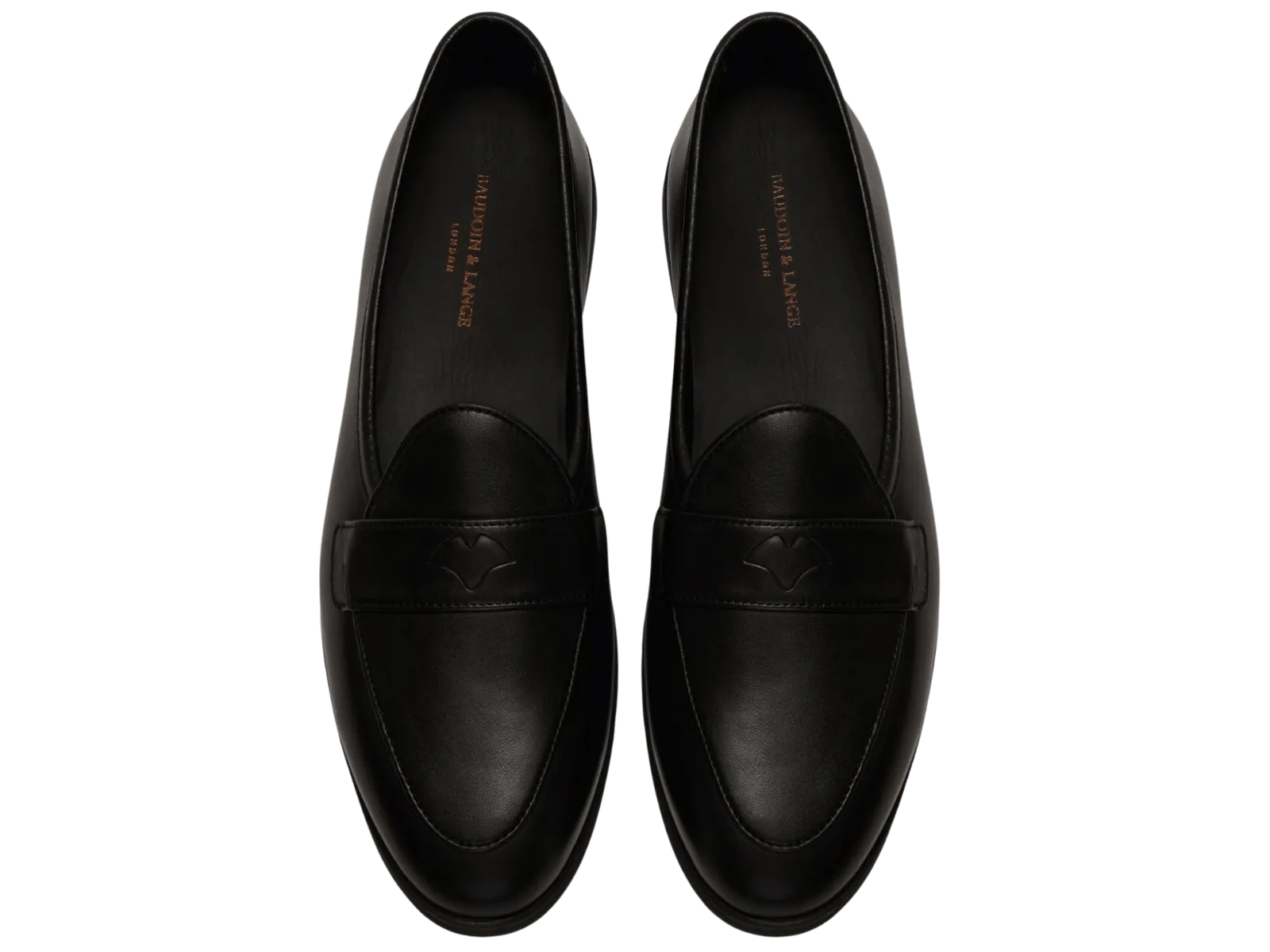 Stride Penny Loafers in Black Milled Calf