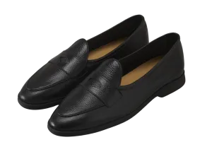 Stride Penny Loafers in Black Moorland Calf