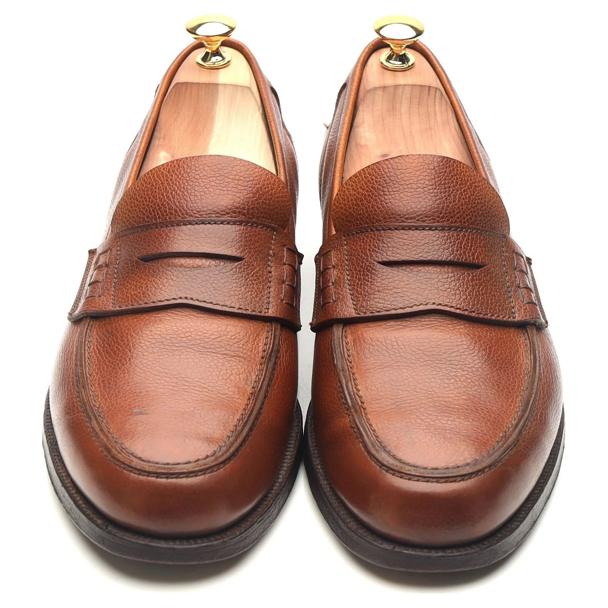 Tan Brown Leather Loafers UK 11 E