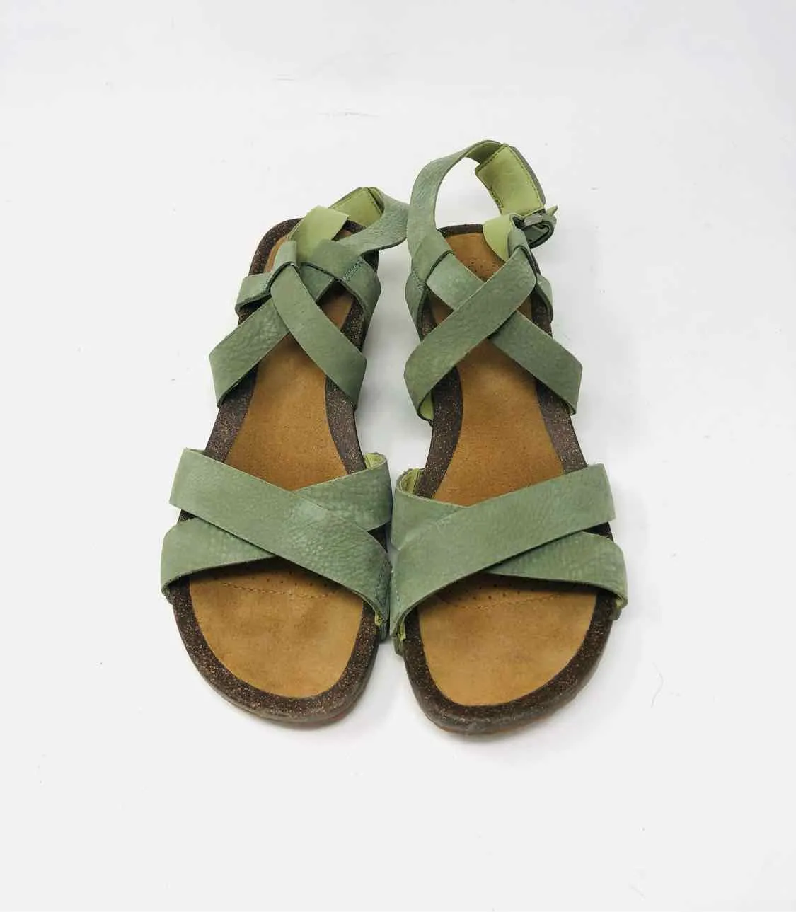 Teva Size 10 Olive Crisscross Suede Shoes Wedge Sandal