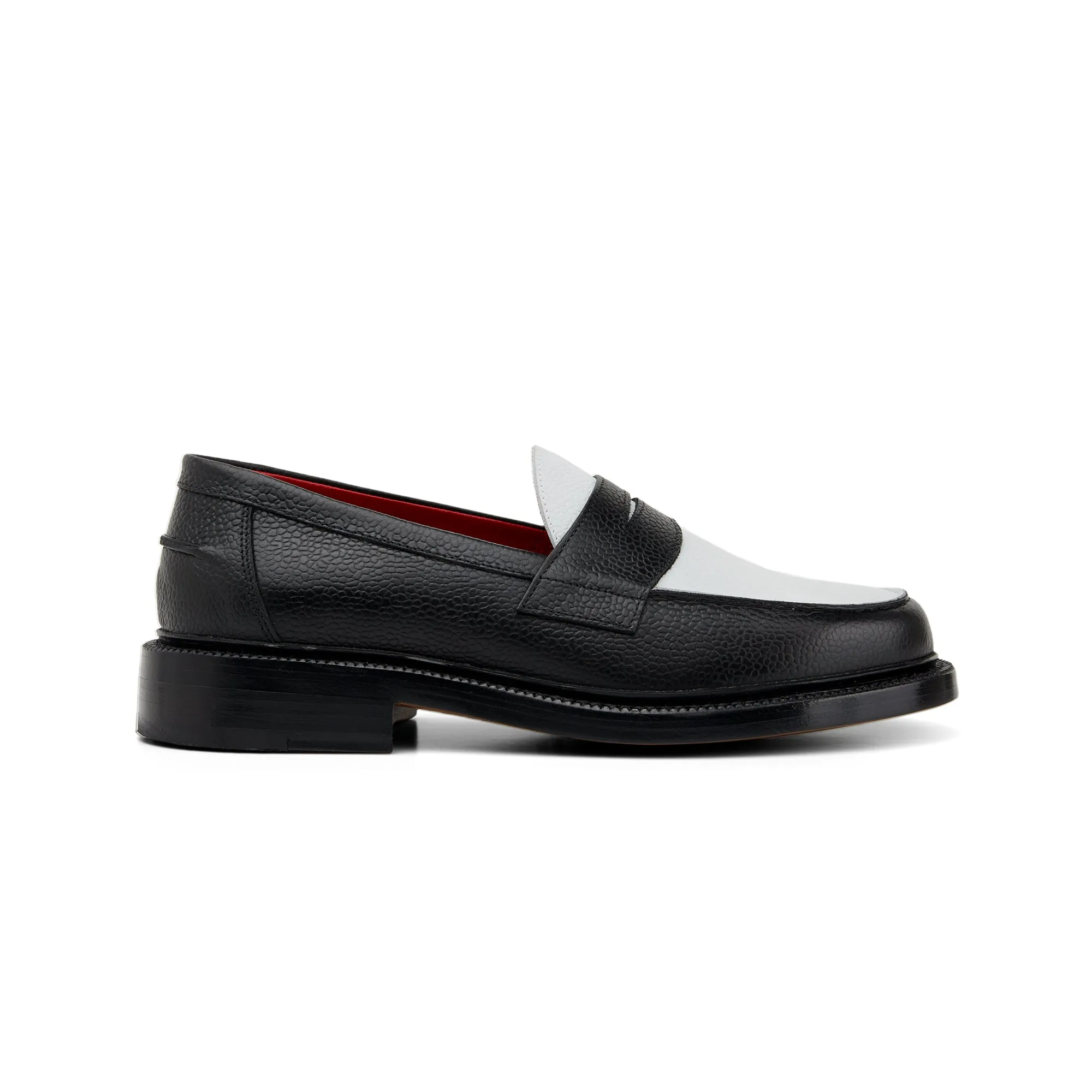 The Ellis Penny Loafer, Black/White