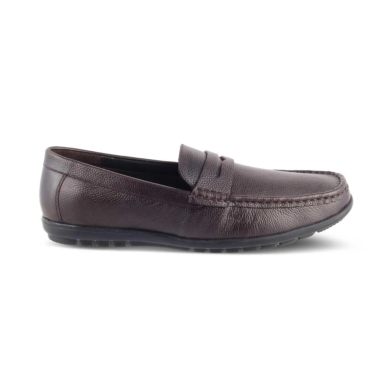 The Lemec Brown Men's Leather Penny Loafers Tresmode