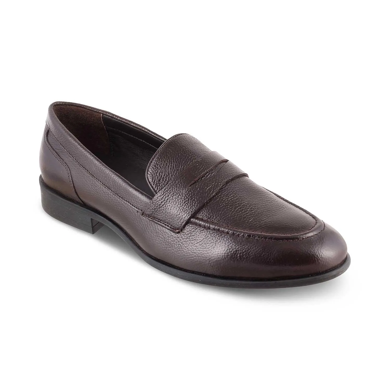 The Paris Brown Men's Leather Penny Loafers Tresmode