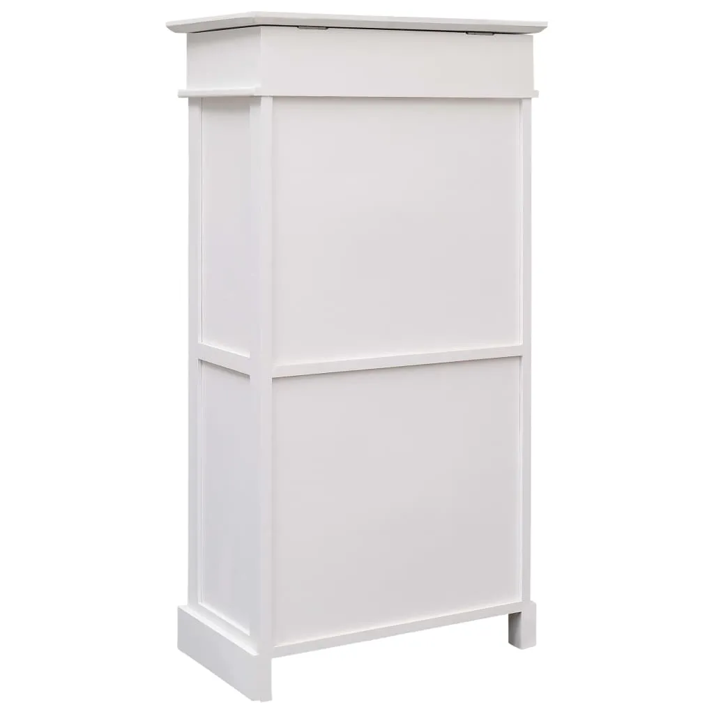 vidaXL Shoe Cabinet White 50x28x98 cm Paulownia Wood