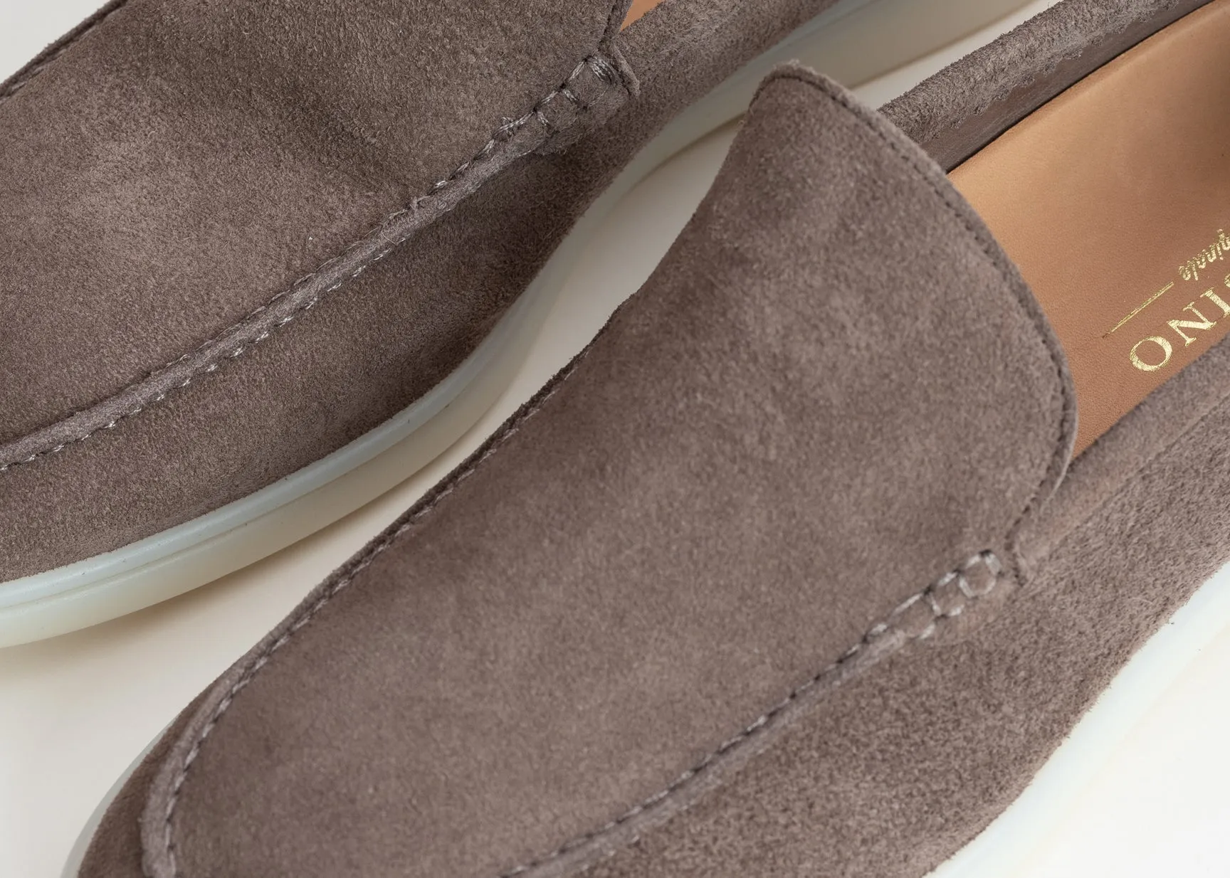 Warm Grey Finest Suede Marina Loafers