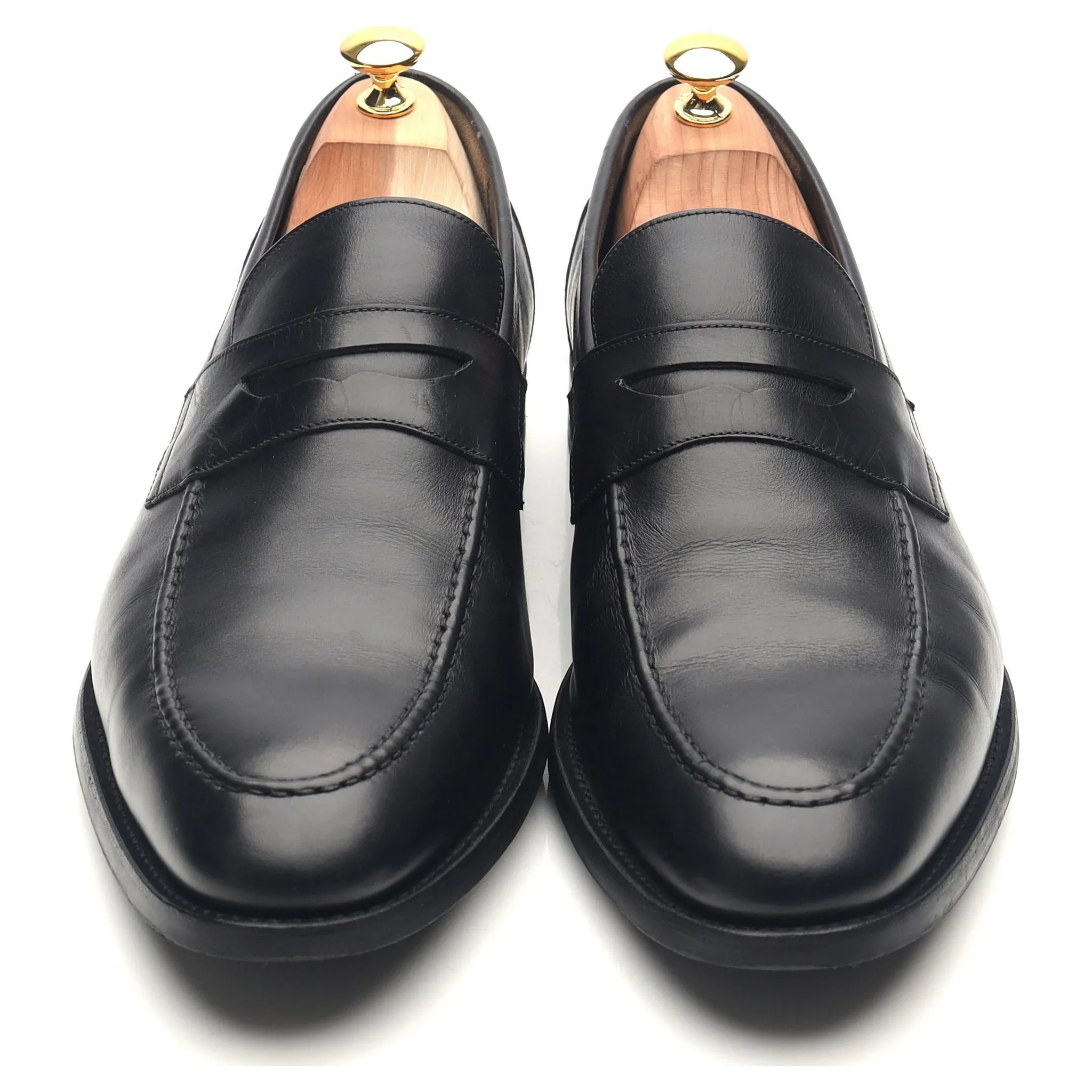 'Warner' Black Leather Loafers UK 11.5 F