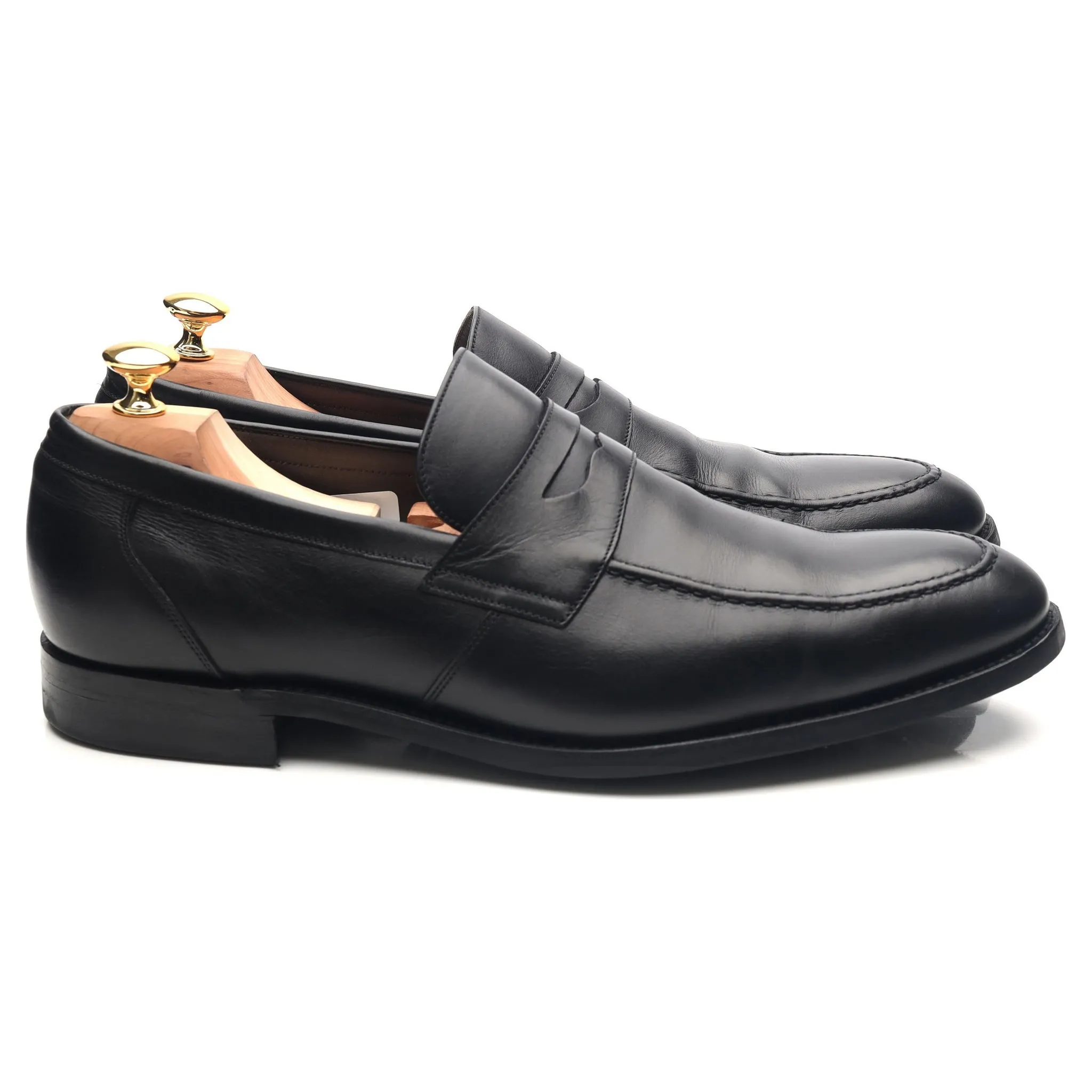 'Warner' Black Leather Loafers UK 11.5 F