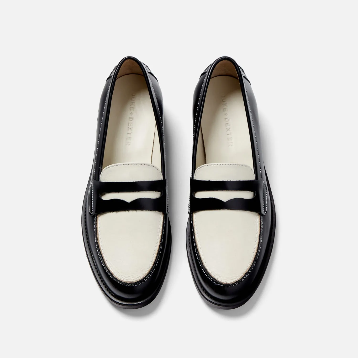 Wilde Black   White Penny Loafer - Women's