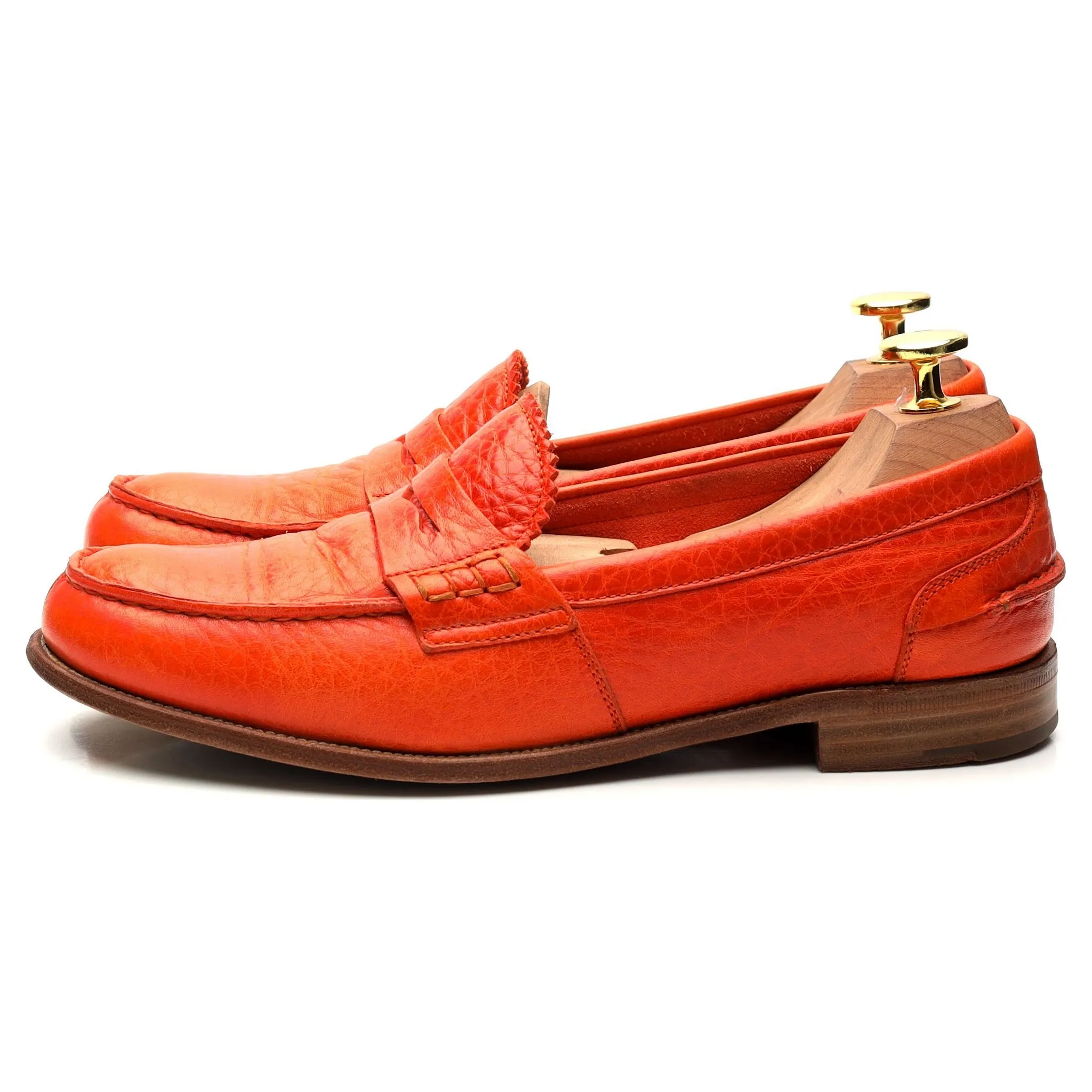 Women's 'Sally 2' Orange Leather Loafers UK 4.5 EU 37.5