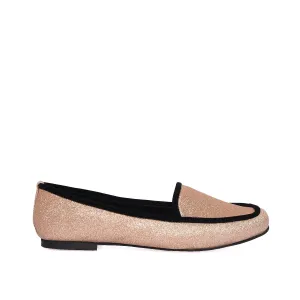 Women's Sparkling Rose Gold Loafers | 486L-PX